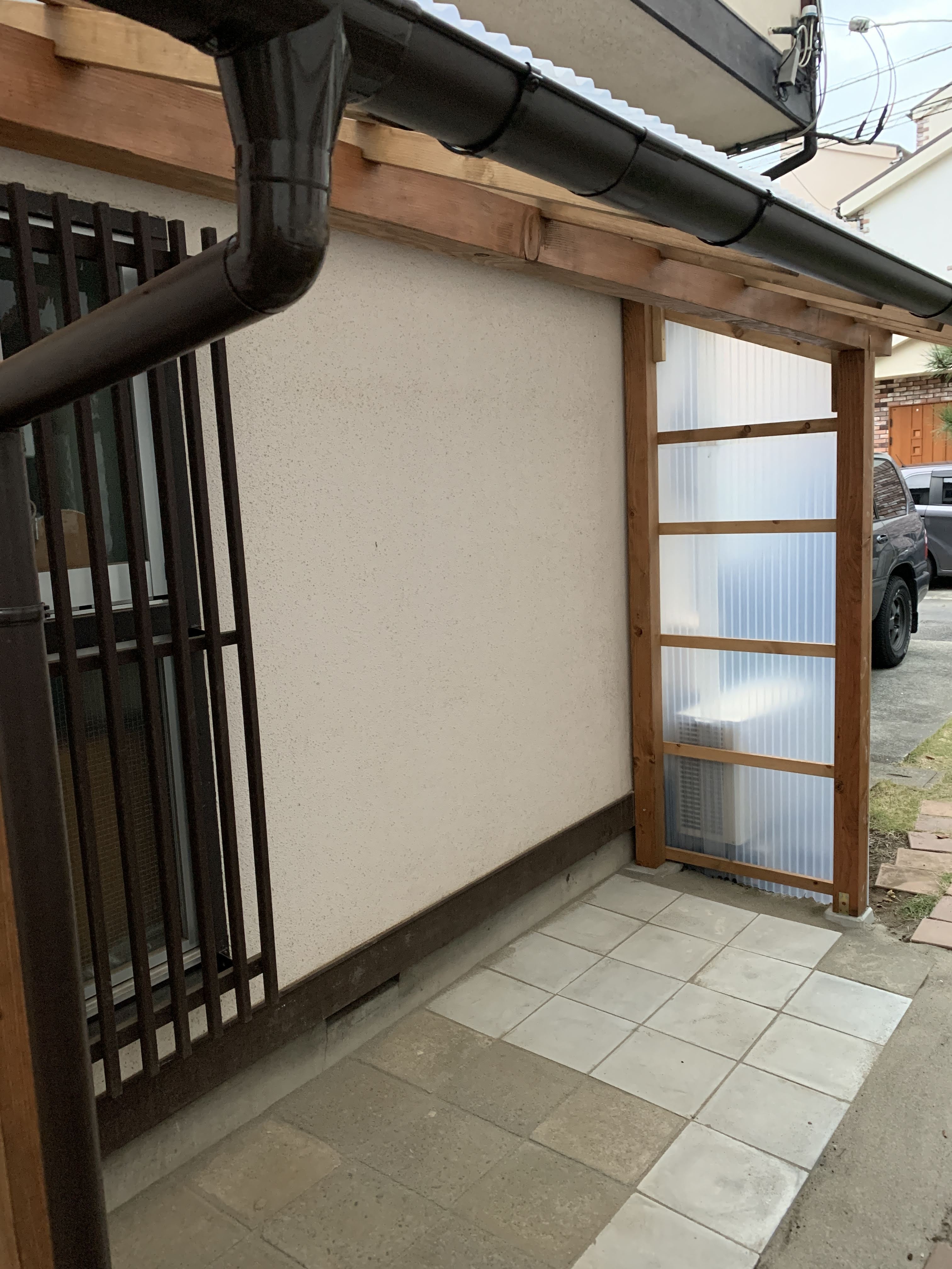 修繕後の物置まわり